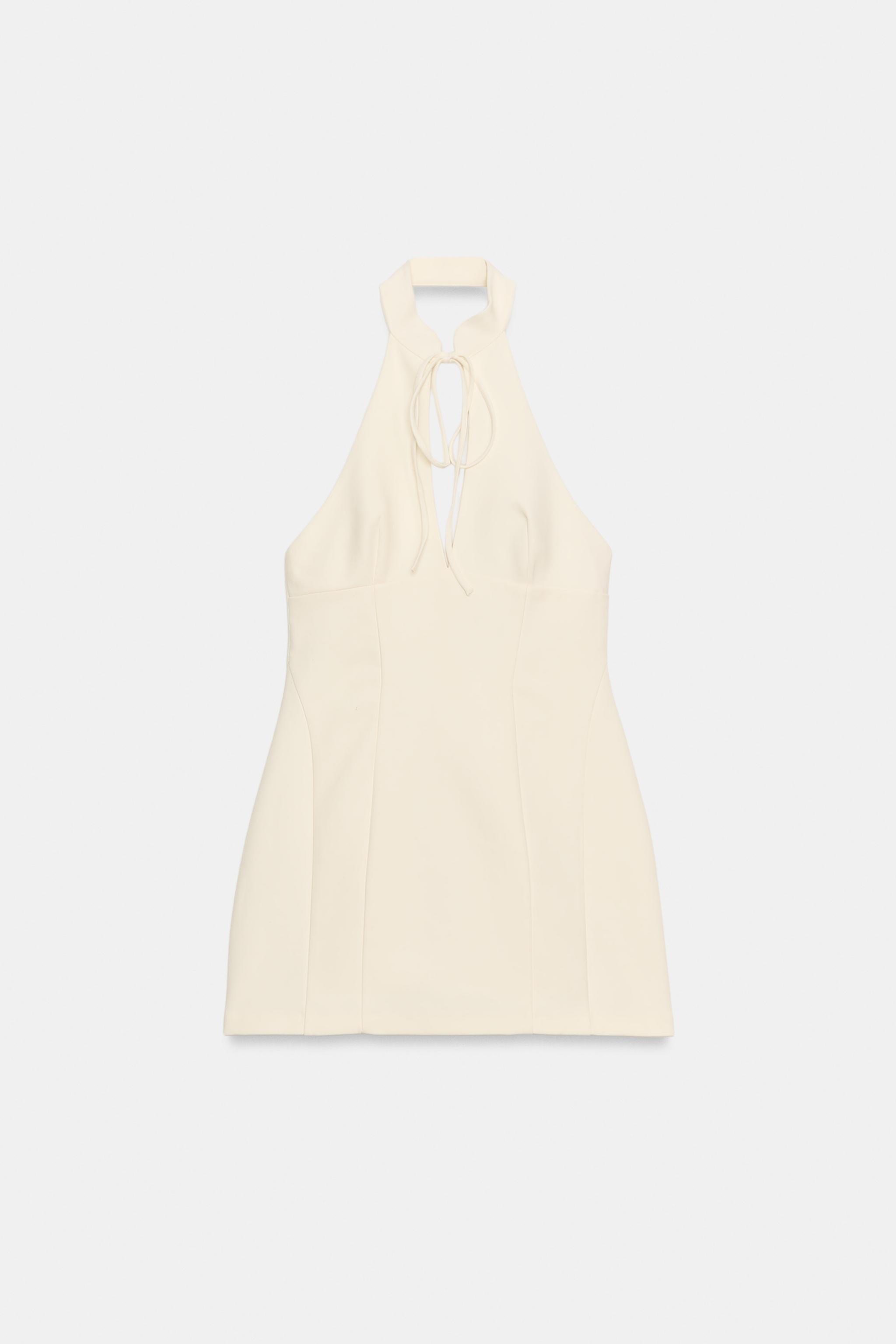 VOLUMINOUS HALTER MINI DRESS